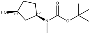 rel-tert-butyl ((1R,3S)-3-hydroxycyclopentyl)(methyl)carbamate 結(jié)構(gòu)式