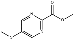 2-Pyrimidinecarboxylic acid, 5-(methylthio)-, methyl ester Struktur