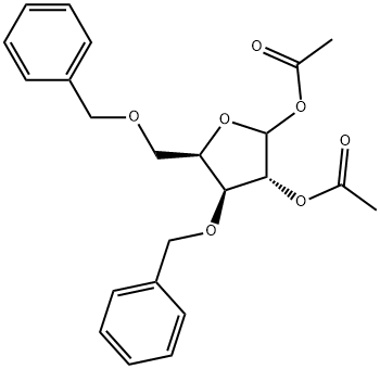 D-Xylofuranose, 3,5-bis-O-(phenylmethyl)-, 1,2-diacetate Struktur