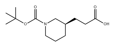 3-Piperidinepropanoic acid, 1-[(1,1-dimethylethoxy)carbonyl]-, (3R)- Struktur