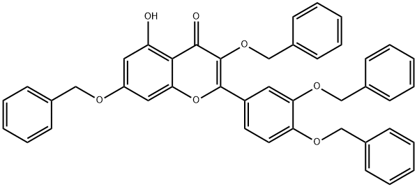 4H-1-Benzopyran-4-one, 2-[3,4-bis(phenylmethoxy)phenyl]-5-hydroxy-3,7-bis(phenylmethoxy)- Struktur