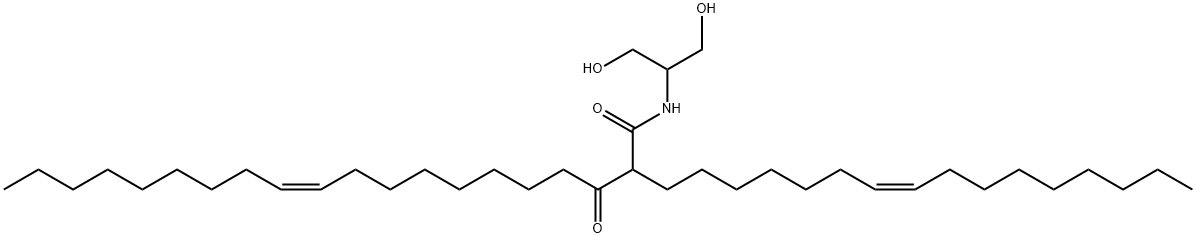 11-Eicosenamide, 2-(7Z)-7-hexadecen-1-yl-N-[2-hydroxy-1-(hydroxymethyl)ethyl]-3-oxo-, (11Z)- Struktur