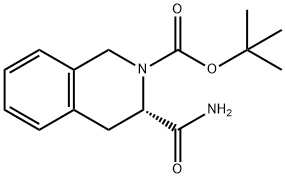 2(1H)-Isoquinolinecarboxylic acid, 3-(aminocarbonyl)-3,4-dihydro-, 1,1-dimethylethyl ester, (3S)- Struktur