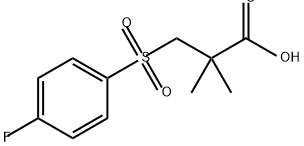 Propanoic acid, 3-[(4-fluorophenyl)sulfonyl]-2,2-dimethyl- Struktur