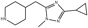 Piperidine, 4-[(3-cyclopropyl-1-methyl-1H-1,2,4-triazol-5-yl)methyl]- Struktur