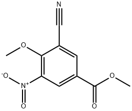 Benzoic acid, 3-cyano-4-methoxy-5-nitro-, methyl ester Struktur