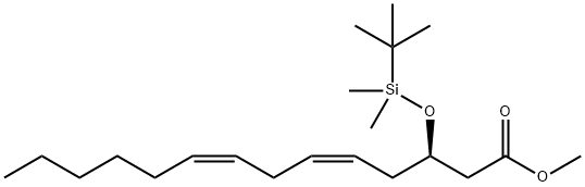 5,8-Tetradecadienoic acid, 3-[[(1,1-dimethylethyl)dimethylsilyl]oxy]-, methyl ester, [R-(Z,Z)]- (9CI) Struktur