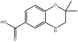 2H-1,4-Benzoxazine-6-carboxylic acid, 3,4-dihydro-2,2-dimethyl- Struktur