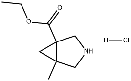 3-Azabicyclo[3.1.0]hexane-1-carboxylic acid, 5-methyl-, ethyl ester, hydrochloride (1:1) Struktur