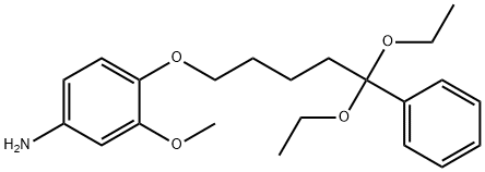 Benzenamine, 4-[(5,5-diethoxy-5-phenylpentyl)oxy]-3-methoxy- Struktur