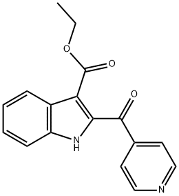 1H-Indole-3-carboxylic acid, 2-(4-pyridinylcarbonyl)-, ethyl ester Struktur