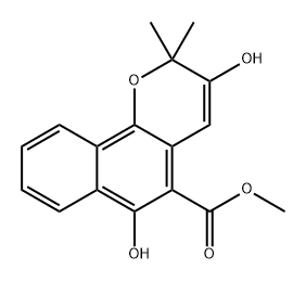 2H-Naphtho[1,2-b]pyran-5-carboxylic acid, 3,6-dihydroxy-2,2-dimethyl-, methyl ester Struktur