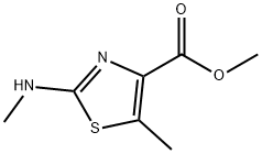 4-Thiazolecarboxylic acid, 5-methyl-2-(methylamino)-, methyl ester Struktur