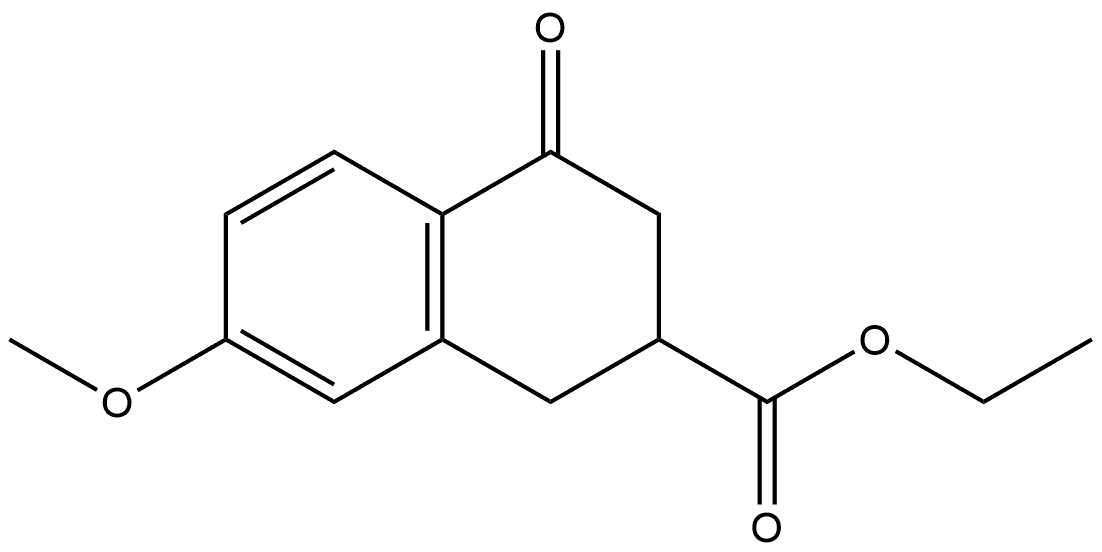 ethyl 1,2,3,4-tetrahydro-7-methoxy-4-oxo-2-naphthalenecarboxylate Struktur