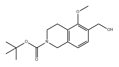 2(1H)-Isoquinolinecarboxylic acid, 3,4-dihydro-6-(hydroxymethyl)-5-methoxy-, 1,1-dimethylethyl ester Struktur