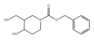 1-Piperidinecarboxylic acid, 4-hydroxy-3-(hydroxymethyl)-, phenylmethyl ester Struktur