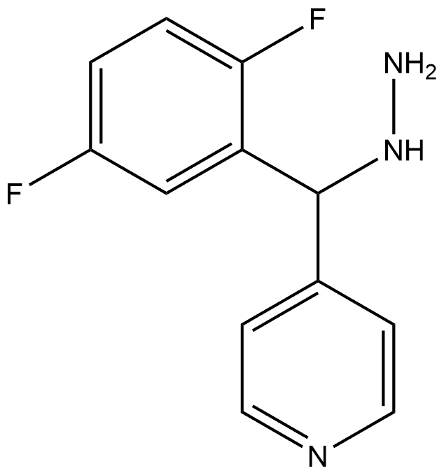 4-((2,5-difluorophenyl)(hydrazinyl)methyl)pyridine Struktur