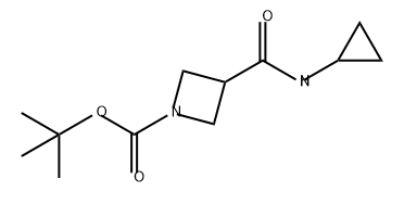 1-Azetidinecarboxylic acid, 3-[(cyclopropylamino)carbonyl]-, 1,1-dimethylethyl ester Struktur