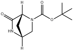 2,5-Diazabicyclo[2.2.1]heptane-2-carboxylic acid, 6-oxo-, 1,1-dimethylethyl ester, (1R,4R)- Struktur