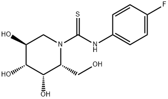 1-Piperidinecarbothioamide, N-(4-fluorophenyl)-3,4,5-trihydroxy-2-(hydroxymethyl)-, (2R,3S,4R,5S)- Struktur