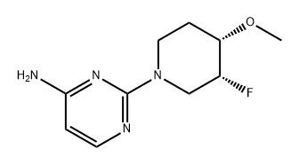 4-Pyrimidinamine, 2-[(3R,4S)-3-fluoro-4-methoxy-1-piperidinyl]- Struktur