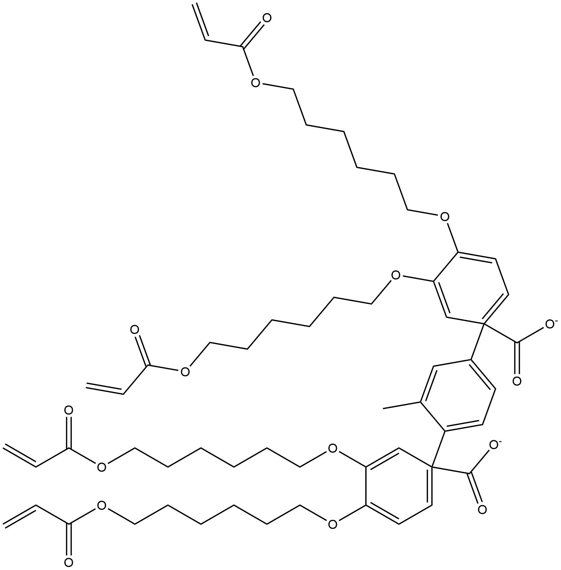 1,1′-(2-Methyl-1,4-phenylene) bis[3,4-bis[[6-[(1-oxo-2-propen-1-yl)oxy]hexyl]oxy]benzoate] Struktur