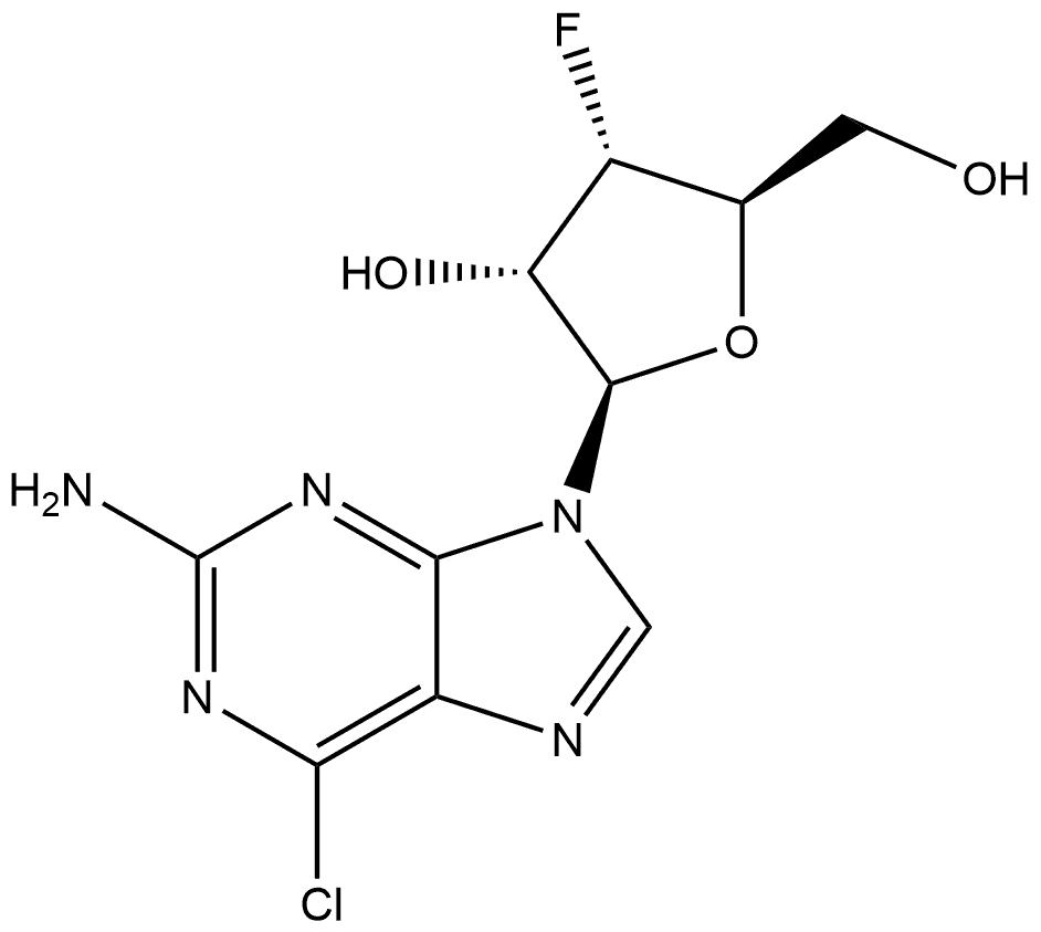 2-Amino-6-chloro-9-(3-deoxy-3-fluoro-beta-D-ribofuranosyl)-9H-purine Struktur