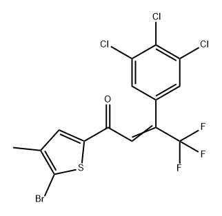 2-Buten-1-one, 1-(5-bromo-4-methyl-2-thienyl)-4,4,4-trifluoro-3-(3,4,5-trichlorophenyl)- Struktur