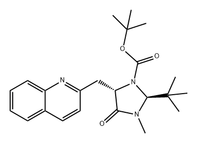 1-Imidazolidinecarboxylic acid, 2-(1,1-dimethylethyl)-3-methyl-4-oxo-5-(2-quinolinylmethyl)-, 1,1-dimethylethyl ester, (2S-trans)- (9CI)