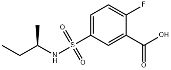 Benzoic acid, 2-fluoro-5-[[[(1R)-1-methylpropyl]amino]sulfonyl]- Struktur