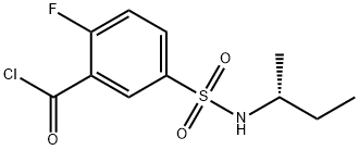 Benzoyl chloride, 2-fluoro-5-[[[(1R)-1-methylpropyl]amino]sulfonyl]- Struktur