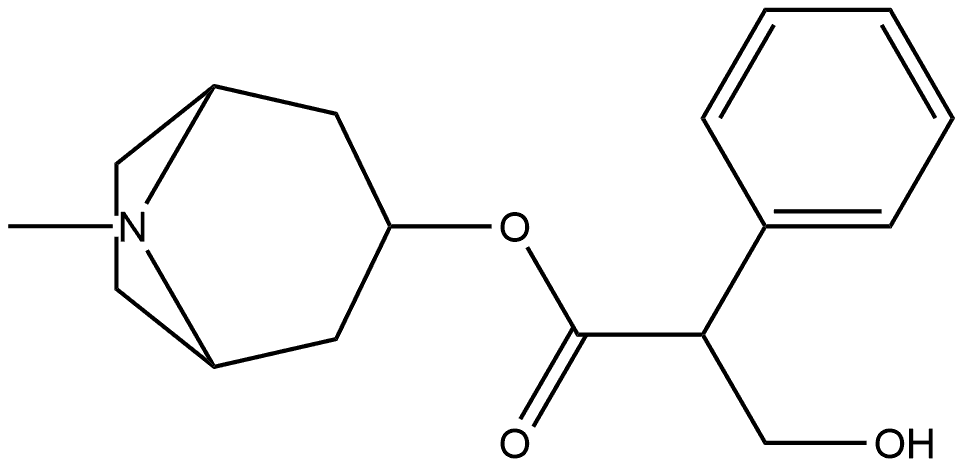 Benzeneacetic acid, α-(hydroxymethyl)-, (3-exo)-8-methyl-8-azabicyclo[3.2.1]oct-3-yl ester Struktur