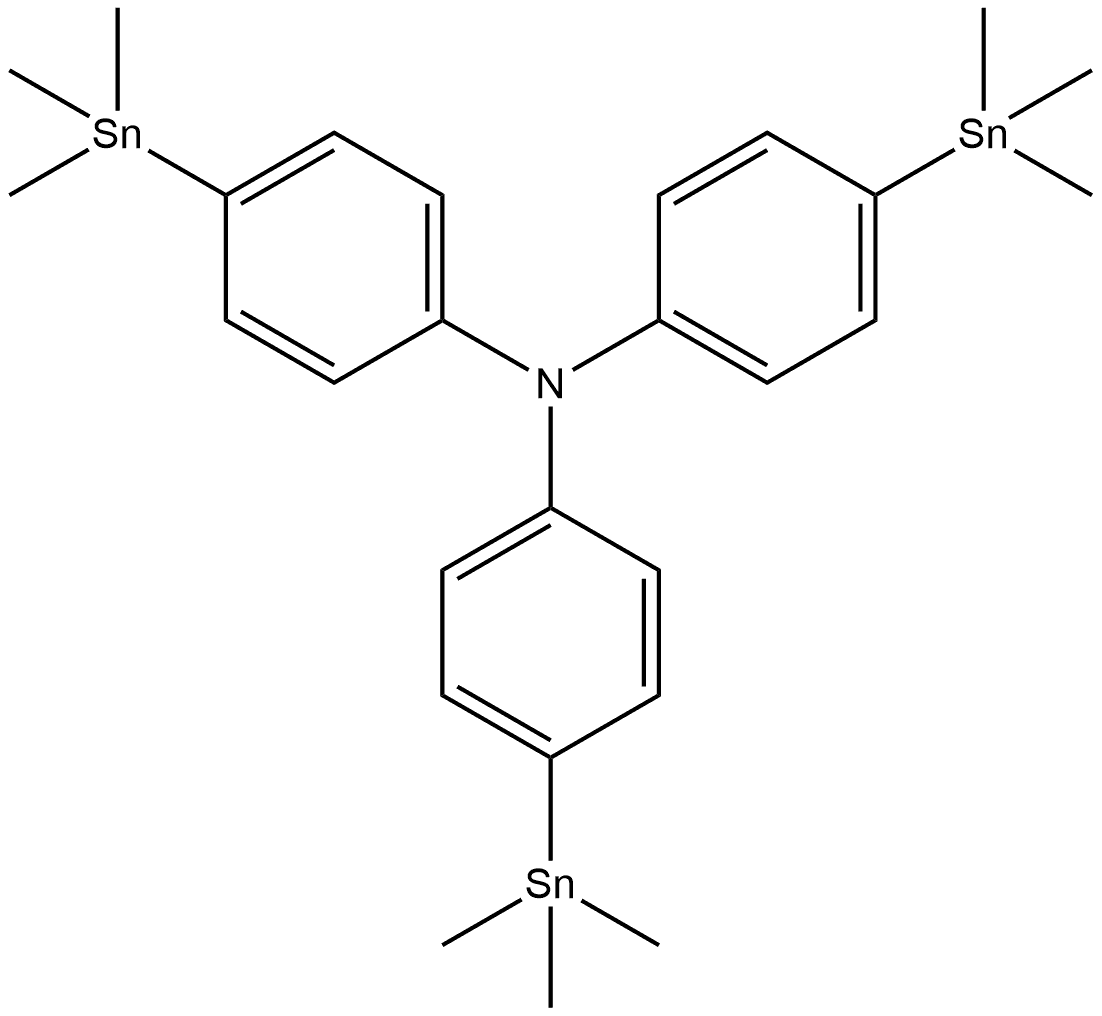 4-(Trimethylstannyl)-N,N-bis[4-(trimethylstannyl)phenyl]benzenamine Struktur