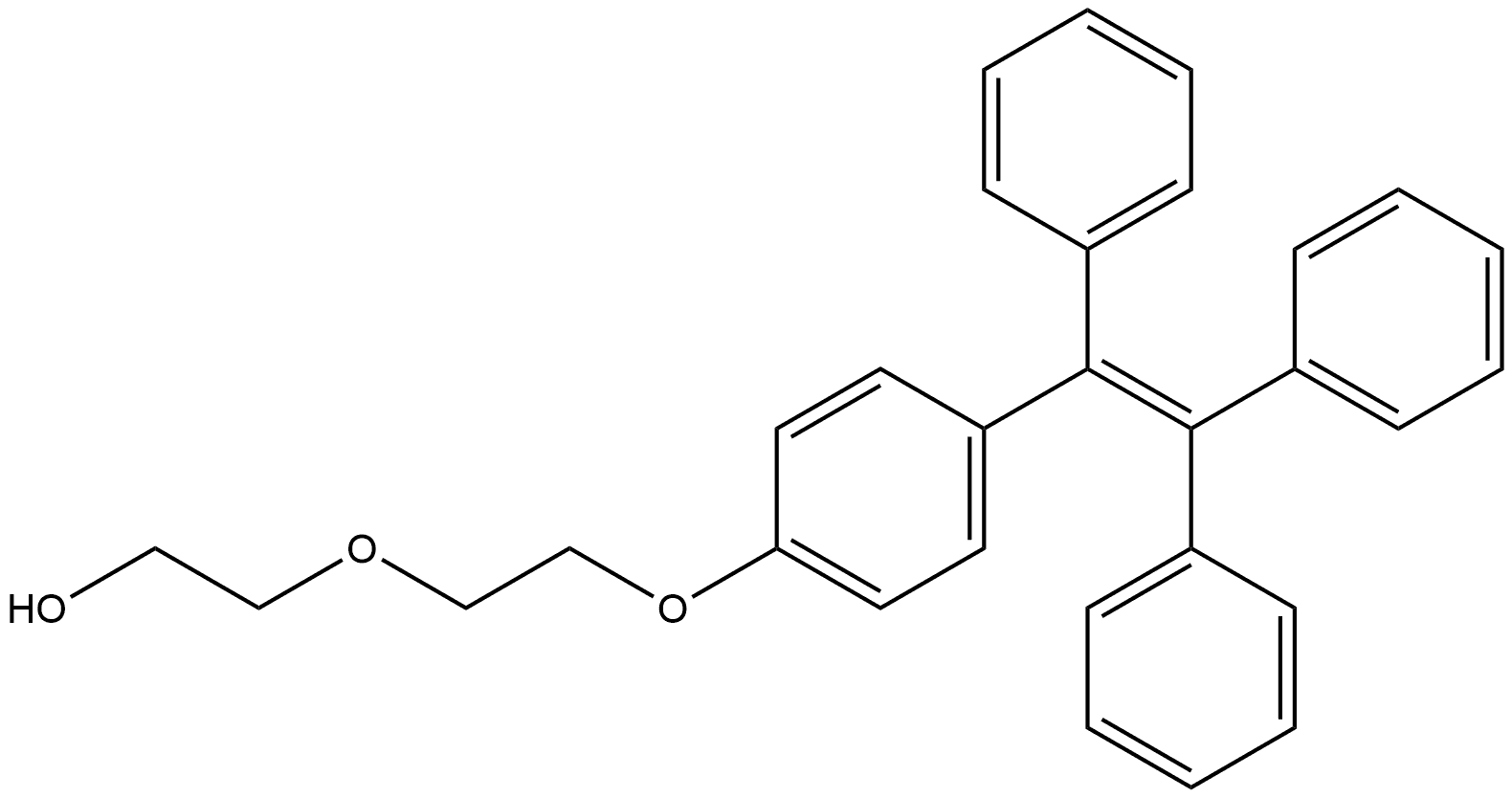 2-(2-(4-(1,2,2-triphenylvinyl)phenoxy)ethoxy)ethan-1-ol Struktur