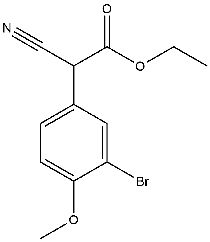 Benzeneacetic acid, 3-bromo-α-cyano-4-methoxy-, ethyl ester Struktur