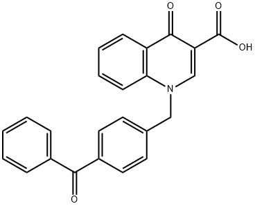 3-Quinolinecarboxylic acid, 1-[(4-benzoylphenyl)methyl]-1,4-dihydro-4-oxo- Struktur