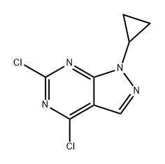 1H-Pyrazolo[3,4-d]pyrimidine, 4,6-dichloro-1-cyclopropyl- Struktur