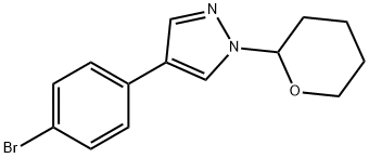 1H-Pyrazole, 4-(4-bromophenyl)-1-(tetrahydro-2H-pyran-2-yl)- Struktur