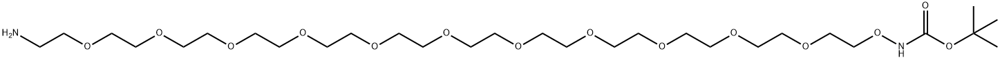 3,6,9,12,15,18,21,24,27,30,33,36-Dodecaoxa-2-azaoctatriacontanoic acid, 38-amino-, 1,1-dimethylethyl ester Struktur