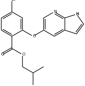 Benzoic acid, 4-bromo-2-(1H-pyrrolo[2,3-b]pyridin-5-yloxy)-, 2-methylpropyl ester Struktur