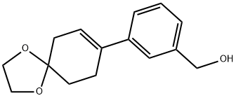 Benzenemethanol, 3-(1,4-dioxaspiro[4.5]dec-7-en-8-yl)- Struktur