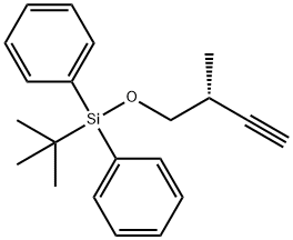 Benzene, 1,1'-[(1,1-dimethylethyl)[[(2R)-2-methyl-3-butyn-1-yl]oxy]silylene]bis- Struktur