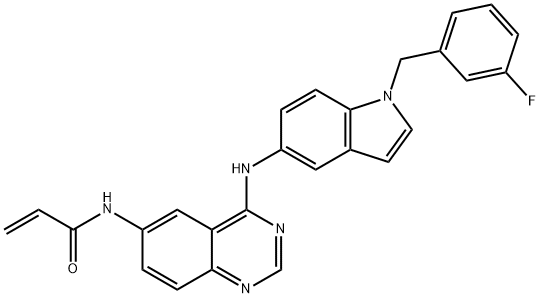 2-Propenamide, N-[4-[[1-[(3-fluorophenyl)methyl]-1H-indol-5-yl]amino]-6-quinazolinyl]- Structure