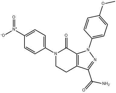 1H-Pyrazolo[3,4-c]pyridine-3-carboxamide, 4,5,6,7-tetrahydro-1-(4-methoxyphenyl)-6-(4-nitrophenyl)-7-oxo-, 1642569-42-3, 結(jié)構(gòu)式