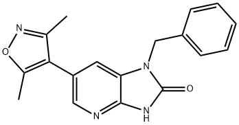 1-芐基-6-(3,5-二甲基異惡唑-4-基)-2,3-二氫-1H-咪唑并[5,4-B]吡啶-2-酮, 1643945-94-1, 結(jié)構(gòu)式