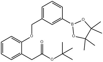 Benzeneacetic acid, 2-[[3-(4,4,5,5-tetramethyl-1,3,2-dioxaborolan-2-yl)phenyl]methoxy]-, 1,1-dimethylethyl ester Struktur