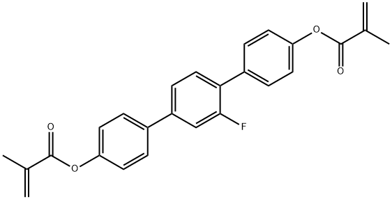 2-Propenoic acid, 2-methyl-, 2'-fluoro[1,1':4',1''-terphenyl]-4,4''-diyl ester (9CI) Struktur