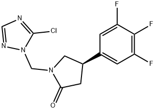 (4R)-1-[(5-Chloro-1H-1,2,4-triazol-1-yl)methyl]-4-(3,4,5-trifluorophenyl)-2-pyrrolidinone Struktur