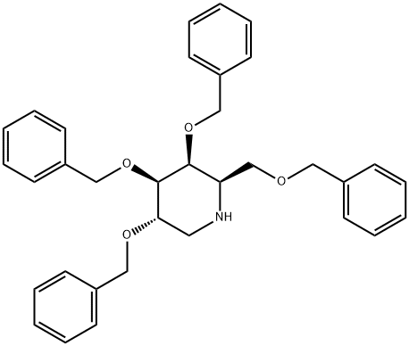 1-Deoxygalactonojirimycin Tetrabenzyl Ether Struktur