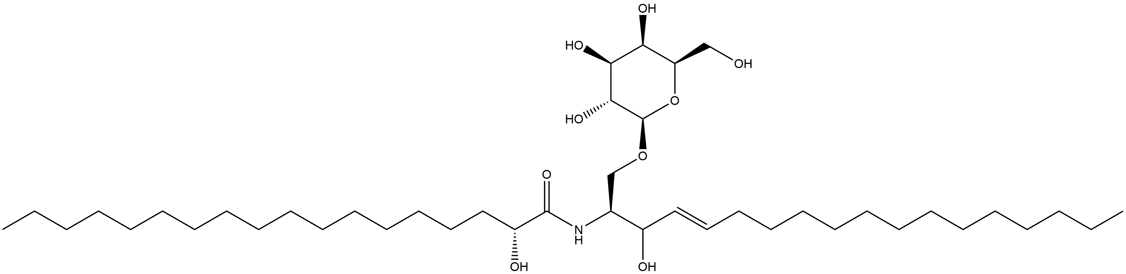 Octadecanamide, N-[1-[(β-D-galactopyranosyloxy)methyl]-2-hydroxy-3-heptadecenyl]-2-hydroxy-, [1S-[1R*(R*),2S*,3E]]- (9CI) Struktur